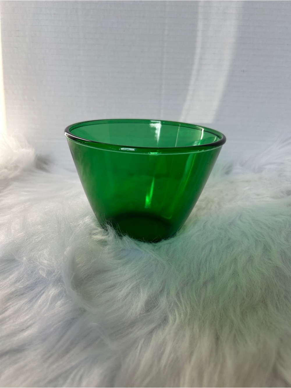 Vintage Anchor Hocking Forest Green Spash Glass Bowl